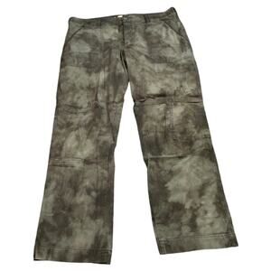 Lane Bryant Tie Dye Green Camo Cargo Patch‎ Pocket Straight Leg Pants Size 18